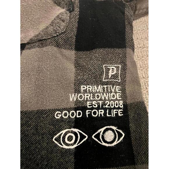 Primitive Skateboarding Flannel Shirt – Graphic Back Size Med - Picture 3 of 6
